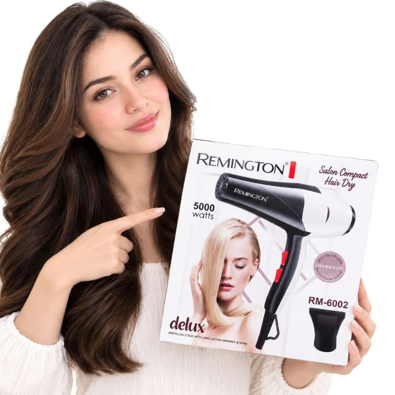 Remington Hair Dryer RM-6002 | 5000W Powerful Hair Dryer with Hot & Cool Air | 2 Speed Settings | Compact Salon Hair Styling Dryer