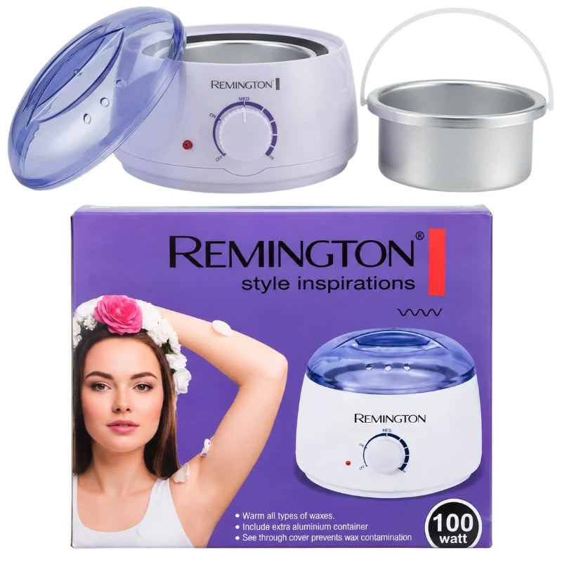 Remington Wax Melting Machine for Hair Removal |  Model FJF508-1 | Electric Wax Warmer with 2 Aluminum Pots | Adjustable Temperature Control up to 80°C | 100W
