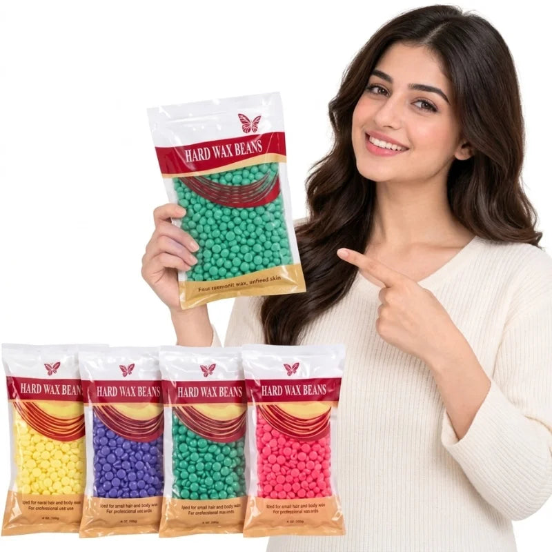 Hard Wax Beans  | Painless Hair Removal Wax Beads for Body & Facial Hair | Random flavour | 100g