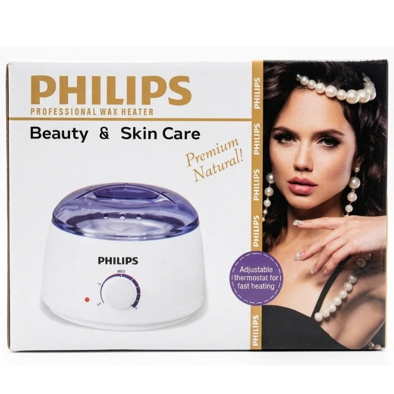 Philips professional Wax Melting Machine for Hair Removal |  Model FJF508-1 | Electric Wax Warmer with 2 Aluminum Pots | Adjustable Temperature Control up to 80°C | 100W
