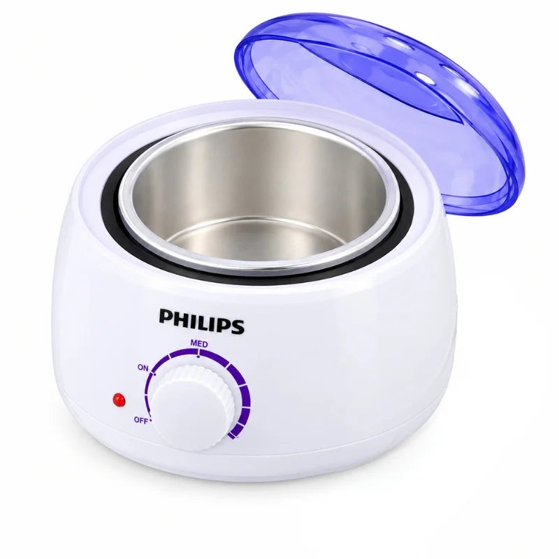 Philips professional Wax Melting Machine for Hair Removal |  Model FJF508-1 | Electric Wax Warmer with 2 Aluminum Pots | Adjustable Temperature Control up to 80°C | 100W
