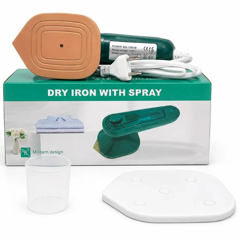 Portable Mini Steam Iron | Handheld Garment Steamer Wrinkle Remover Travel-Friendly